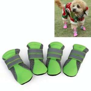 4 in 1 Pet Shoes Dog Shoes Walking Shoes Small Dogs Pet Supplies, Size: M(Green) (OEM)