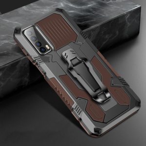 For Huawei P smart 2021 / Y7a Machine Armor Warrior Shockproof PC + TPU Protective Case(Coffee) (OEM)