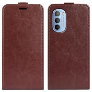 For Motorola Moto G31 4G R64 Texture Single Vertical Flip Leather Phone Case(Brown) (OEM)