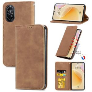 For Huawei Nova 8 5G Retro Skin Feel Business Magnetic Horizontal Flip Leather Case With Holder & Card Slots & Wallet & Photo Frame(Brown) (OEM)