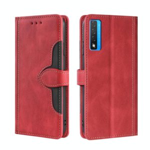 For TCL 20 5G / 20L Skin Feel Straw Hat Magnetic Buckle Leather Phone Case(Red) (OEM)