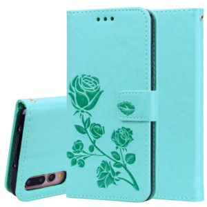 Rose Embossed Horizontal Flip PU Leather Case for Huawei P20 Pro, with Holder & Card Slots & Wallet (Green) (OEM)