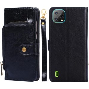 For Blackview A55 Zipper Bag Leather Phone Case(Black) (OEM)