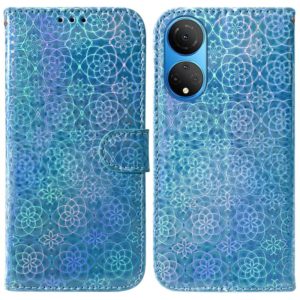 For Honor X7 Colorful Magnetic Buckle Leather Phone Case(Blue) (OEM)