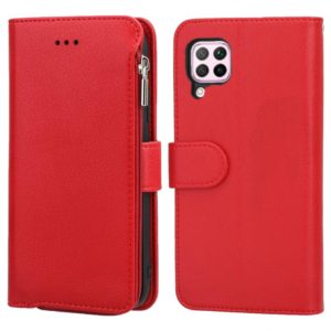 For Huawei P40 Lite / nova 6 SE Microfiber Zipper Horizontal Flip Leather Case(Red) (OEM)