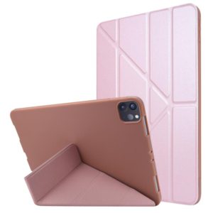 For iPad Pro 11 2022 / 2021 TPU Horizontal Deformation Flip Leather Tablet Case with Holder(Rose Gold) (OEM)