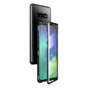 For Samsung Galaxy S10 Magnetic Metal Frame Double-sided Tempered Glass Case(Black) (OEM)