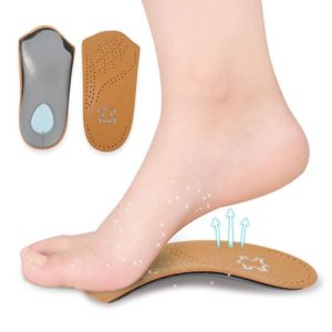 Cow Leather Arch Half Insole Flat Arch Support O-Leg Corrective Insole,Size: 37/38 (OEM)