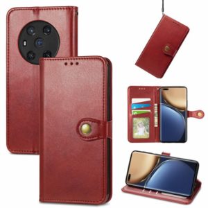 For Honor Magic3 Solid Color Leather Buckle Phone Case(Red) (OEM)