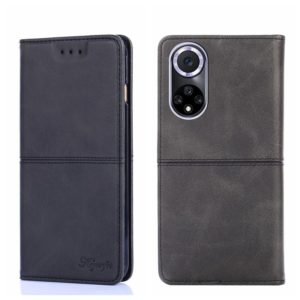 For Huawei Nova 9 Cow Texture Magnetic Horizontal Flip Leather Phone Case(Black) (OEM)
