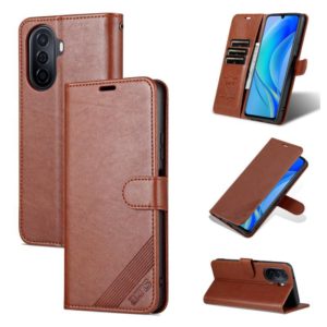 For Huawei Enjoy 50/Nova Y70/Nova Y70 Plus AZNS Sheepskin Texture Flip Leather Phone Case(Brown) (AZNS) (OEM)