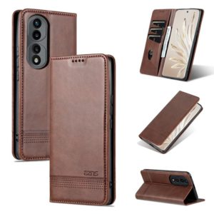 For Honor 70 Pro AZNS Magnetic Calf Texture Flip Leather Phone Case(Dark Brown) (AZNS) (OEM)