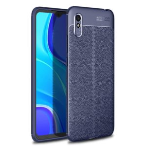 For Xiaomi Redmi 9A Litchi Texture TPU Shockproof Case(Navy Blue) (OEM)