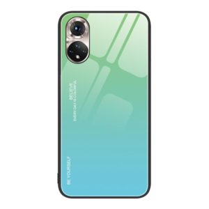 For Honor 50 Gradient Color Glass Phone Case(Green Cyan) (OEM)