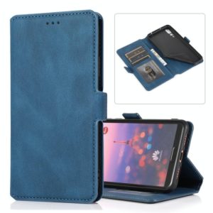 For Huawei P20 Pro Retro Magnetic Closing Clasp Horizontal Flip Leather Case with Holder & Card Slots & Photo Frame & Wallet(Navy Blue) (OEM)