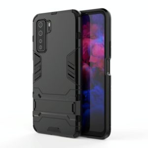 For Huawei nova 7 SE Shockproof PC + TPU Protective Case with Invisible Holder(Black) (OEM)