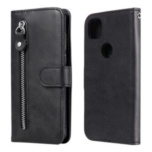 For Google Pixel 4a 4G Fashion Calf Texture Zipper Horizontal Flip Leather Case with Holder & Card Slots & Wallet(Black) (OEM)