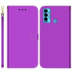 For Tecno Camon 18i Imitated Mirror Surface Horizontal Flip Leather Phone Case(Purple) (OEM)