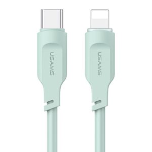 USAMS US-SJ566 Lithe Series 1.2m Type-C to 8 Pin PD 20W Fast Charging Cable with Light(Green) (USAMS) (OEM)