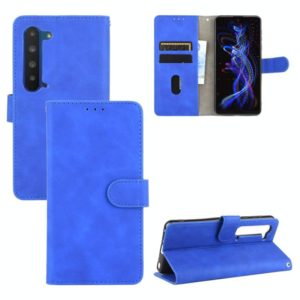 For Sharp Aquos R5G Solid Color Skin Feel Magnetic Buckle Horizontal Flip Calf Texture PU Leather Case with Holder & Card Slots & Wallet(Blue) (OEM)