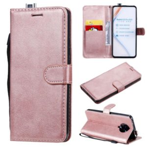 For Xiaomi Redmi K30 Pro Solid Color Horizontal Flip Protective Leather Case with Holder & Card Slots & Wallet & Lanyard(Rose Gold) (OEM)