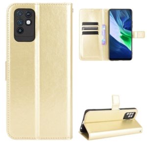 For Infinix Note 10 Crazy Horse Texture Horizontal Flip Leather Case with Holder & Card Slots & Lanyard(Gold) (OEM)