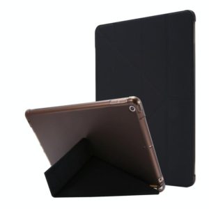 For iPad 10.2 2021 / 2020 / 2019 Airbag Deformation Horizontal Flip Leather Case with Holder & Pen Holder(Black) (OEM)