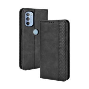 For Motorola Moto G41 / G31 Magnetic Buckle Retro Crazy Horse Leather Phone Case(Black) (OEM)
