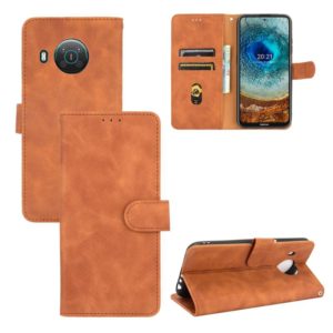 For Nokia X10 Solid Color Skin Feel Magnetic Buckle Horizontal Flip Calf Texture PU Leather Case with Holder & Card Slots & Wallet(Brown) (OEM)