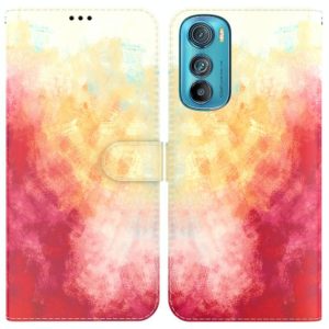 For Motorola Edge 30 Watercolor Pattern Leather Phone Case(Spring Cherry) (OEM)