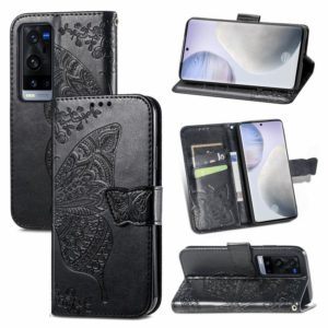 For vivo X60 Pro+ Butterfly Love Flowers Embossed Horizontal Flip Leather Case with Holder & Card Slots & Wallet & Lanyard(Black) (OEM)