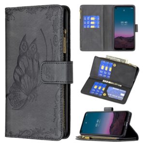 For Nokia 3.4 Flying Butterfly Embossing Pattern Zipper Horizontal Flip Leather Case with Holder & Card Slots & Wallet(Black) (OEM)