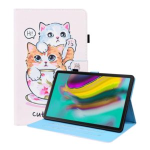For Samsung Galaxy Tab S5e 10.5 SM-T720 / SM-T725 Animal Pattern Horizontal Flip Leather Case with Holder & Card Slots & Photo Frame(Cat Brothers) (OEM)
