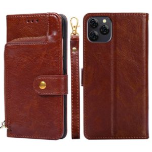 For Blackview A95 Zipper Bag Leather Phone Case(Brown) (OEM)