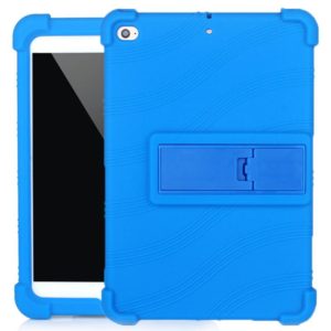 For iPad mini 5 / 4 Tablet PC Silicone Protective Case with Invisible Bracket(Dark Blue) (OEM)