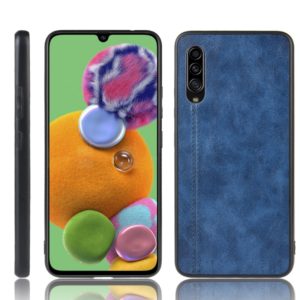 For Galaxy A90 5G Shockproof Sewing Cow Pattern Skin PC + PU + TPU Case(Blue) (OEM)