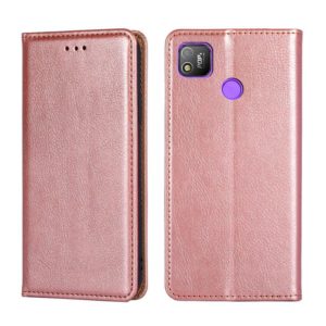 For Tecno Pop 4 Gloss Oil Solid Color Magnetic Leather Phone Case(Rose Gold) (OEM)