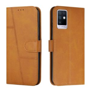 For Infinix Note 10 Stitching Calf Texture Buckle Leather Phone Case(Yellow) (OEM)