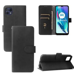 For Motorola Moto G50 5G Solid Color Skin Feel Magnetic Buckle Horizontal Flip Calf Texture PU Leather Case with Holder & Card Slots & Wallet(Black) (OEM)
