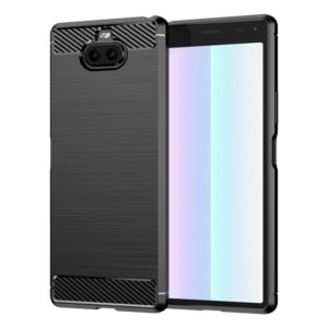 For Sony Xperia 8/8 Lite Brushed Texture Carbon Fiber TPU Phone Case(Black) (OEM)