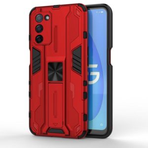For OPPO A55 5G Supersonic PC + TPU Shock-proof Protective Case with Holder(Red) (OEM)