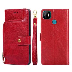 For Itel Vision 1 Zipper Bag Leather Phone Case(Red) (OEM)