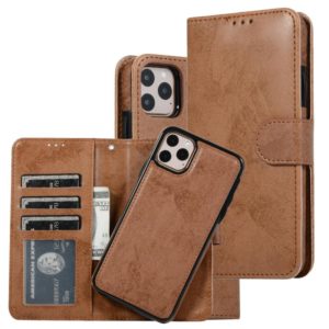 For iPhone 11 Pro KLT888-2 Retro 2 in 1 Detachable Magnetic Horizontal Flip TPU + PU Leather Case with Holder & Card Slots & Photo Frame & Wallet(Brown) (OEM)