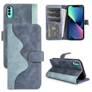 For Wiko T50 Stitching Horizontal Flip Leather Phone Case(Blue) (OEM)