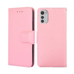 For Motorola Moto E32 4G Crystal Texture Leather Phone Case(Pink) (OEM)