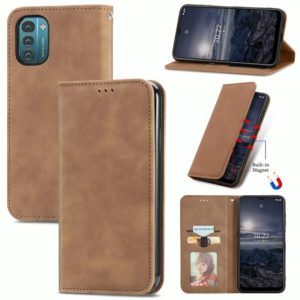 For Nokia G21 Retro Skin Feel Magnetic Horizontal Flip Leather Phone Case(Brown) (OEM)