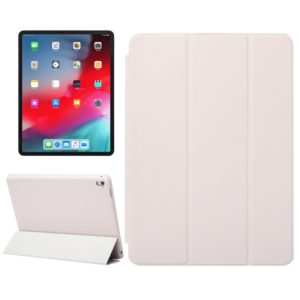 Horizontal Flip Solid Color Leather Case for iPad Pro 11 inch (2018), with Three-folding Holder & Wake-up / Sleep Function (White) (OEM)