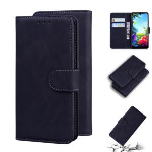 For LG K40S Skin Feel Pure Color Flip Leather Phone Case(Black) (OEM)