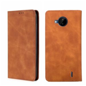For Nokia C20 Plus Skin Feel Magnetic Horizontal Flip Leather Phone Case(Light Brown) (OEM)