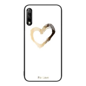 For Honor 9X Colorful Painted Glass Phone Case(Golden Love) (OEM)